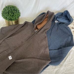 Lee Blue and Brown Zip Up Sweaters Cozy Knit Casual Wear BUNDLE Size XL